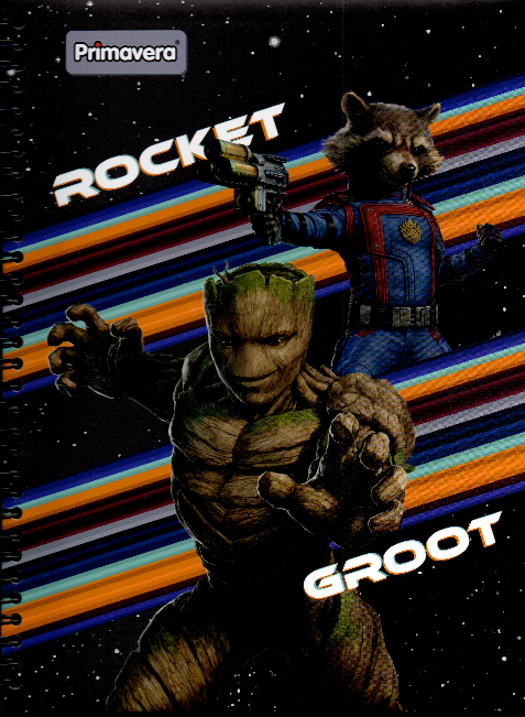 Cuaderno argollado grande 105 masculino cuadriculado pasta dura 100 Rocket groot