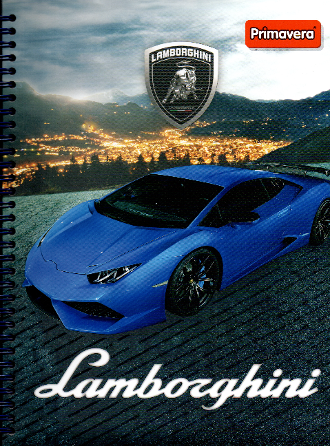 Cuaderno argollado grande 105 masculino cuadriculado pasta dura Lamborghini