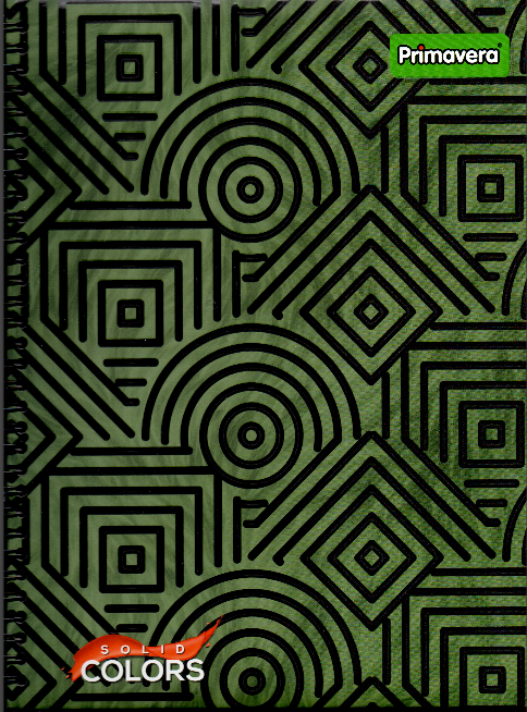 Cuaderno argollado grande 105 masculino cuadriculado pasta dura Verde geometrico