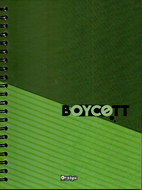 Cuaderno argollado grande 105 masculino cuadriculado pasta dura Boycott verde