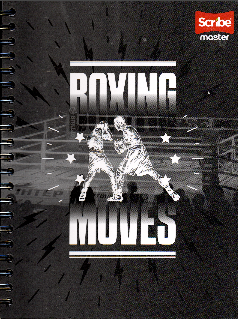 Cuaderno argollado grande 105 masculino cuadriculado pasta dura Boxing Moves