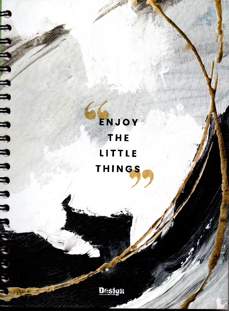 Cuaderno argollado grande 105 masculino cuadriculado pasta dura Enjoy the little things