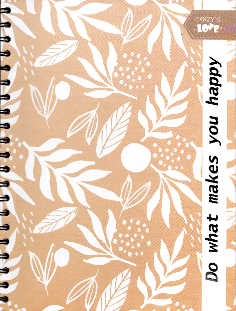 Cuaderno argollado grande 105 femenino cuadriculado pasta dura Do what makes you happy