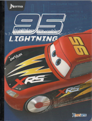 Cuaderno cosido cuadriculado niño x 100 hojas 95 lightning cars