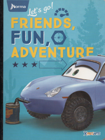 Cuaderno cosido cuadriculado niño x 100 hojas Friends, fun adventures cars