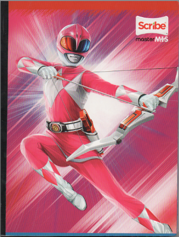 Cuaderno cosido cuadriculado niña x 100 hojas power ranger pink