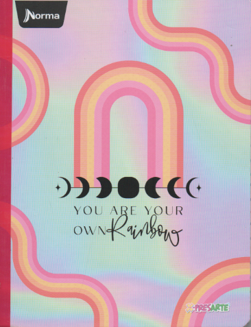 Cuaderno cosido cuadriculado niña x 100 hojas You are your own rainbow