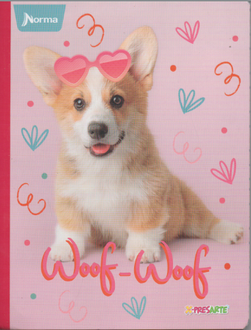 Cuaderno cosido cuadriculado niña x 100 hojas Woof Woof