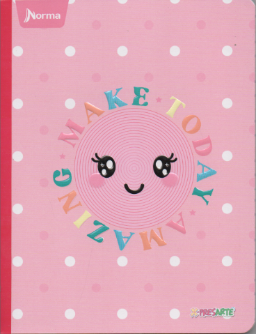 Cuaderno cosido cuadriculado niña x 100 hojas Make today amazing