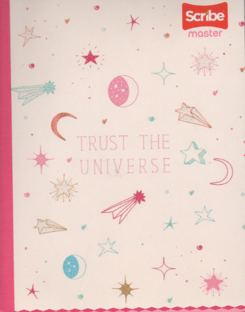 Cuaderno cosido rayado niña x 100 hojas Trust the universe