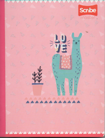 Cuaderno cosido rayado niña x 100 hojas love llama