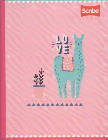 Cuaderno cosido rayado niña x 100 hojas Love