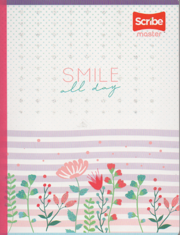 Cuaderno cosido rayado niña x 100 hojas Smile all day