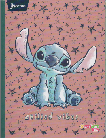 Cuaderno cosido rayado niña x 100 hojas Stitch Chilled vibes