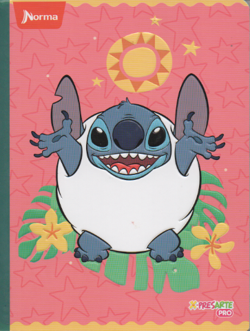 Cuaderno cosido rayado niña x 100 hojas Stitch nieve