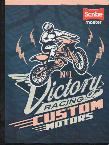 Cuaderno cosido rayado niño x 100 hojas The victory racing