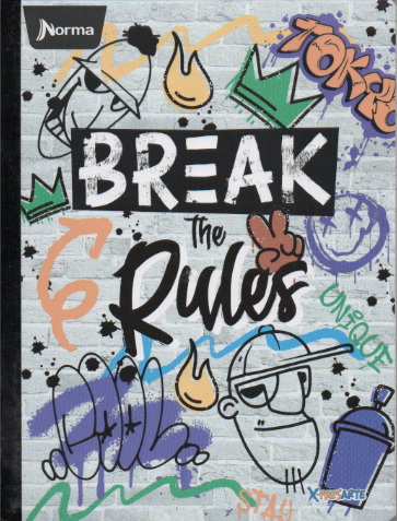 Cuaderno cosido rayado niño x 100 Break the rules