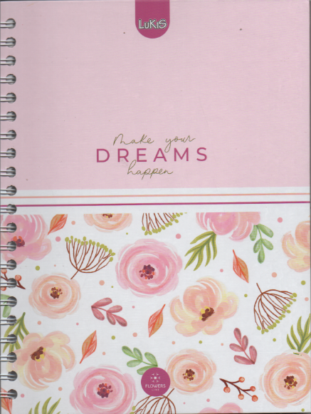 Cuaderno argollado grande 105 femenino cuadriculado pasta dura Dreams