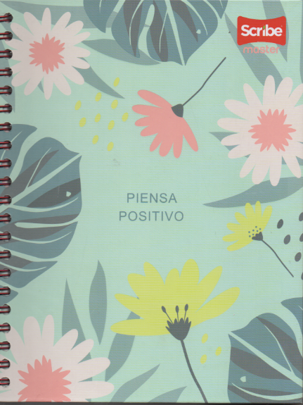 Cuaderno argollado grande 105 femenino cuadriculado pasta dura Piensa positivo