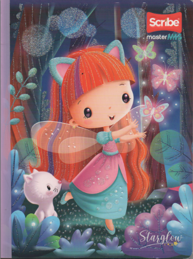 Cuaderno cosido rayado niña x 100 hojas Starglow