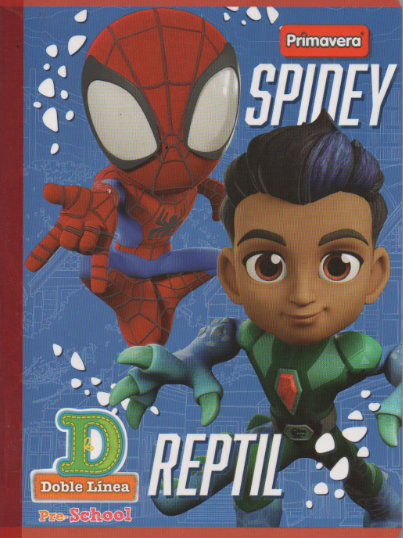 Cuaderno cuadritos tipo D 100 hojas Spidey reptil