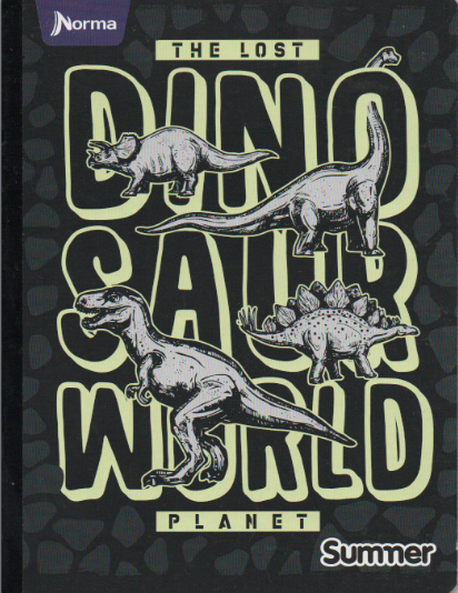 Cuaderno niño cuadriculado 50 hojas Dinosaur world