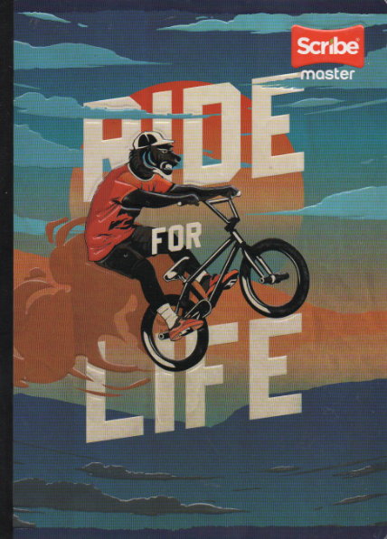 Cuaderno cosido cuadriculado niño x 100 hojas Ride for life