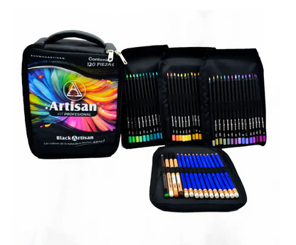 Kit Profesional Black Artisan X 120 Colores Estuche Tela