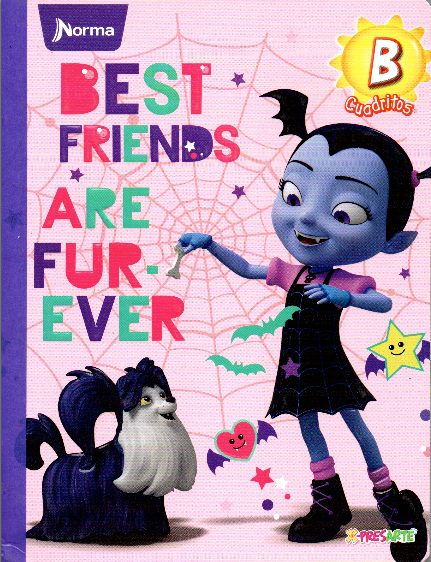 Cuaderno niña cuadritos tipo b 100 hojas VAMPIRINA CON PERRO